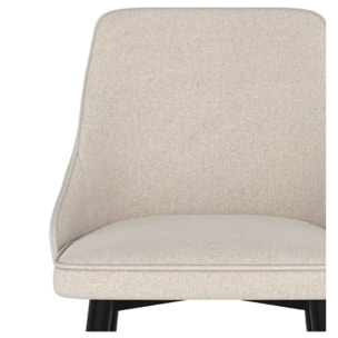Lot de 2 chaises pour îlot central 66,5 cm en tissu beige - Pipo