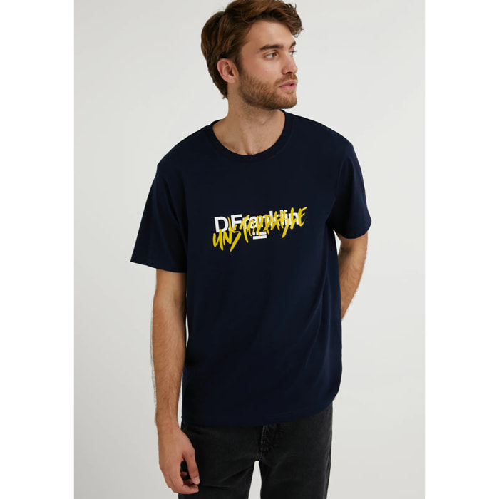 Camiseta Básica de Hombre Unstoppable T-Shirt en Azul Marino D.Franklin