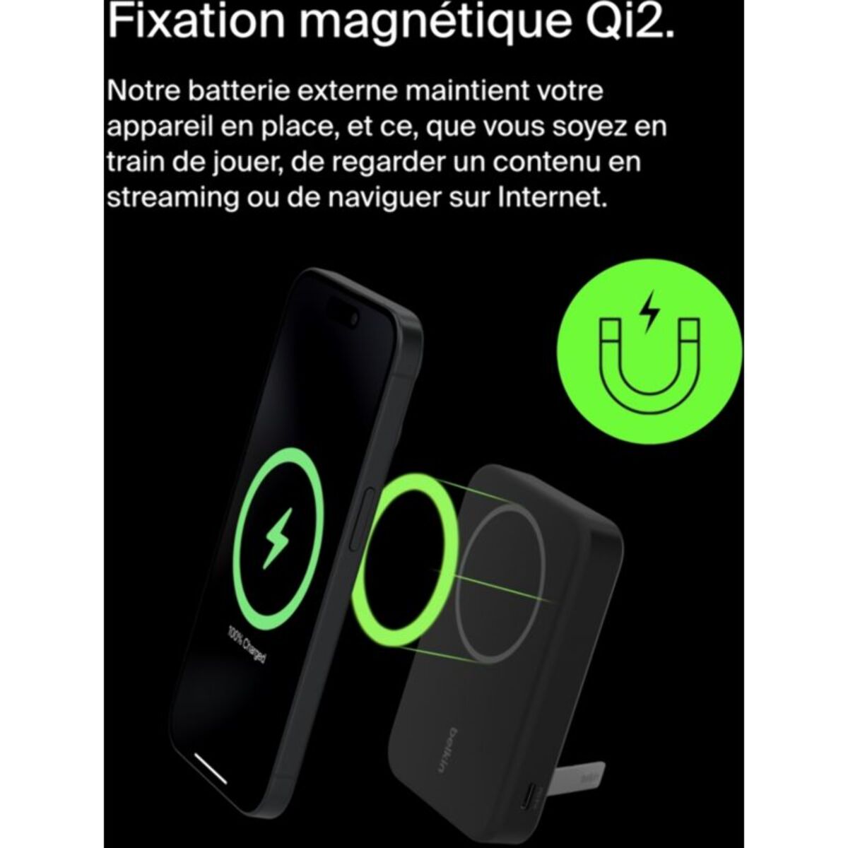 Batterie externe BELKIN 8000 mAh 15W MagSafe avec support