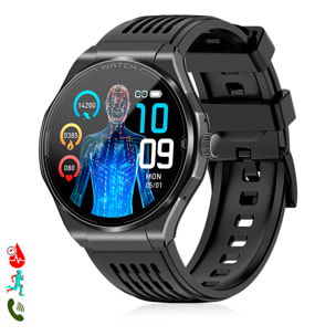 Smartwatch JA03. Llamadas Bluetooth con funciones avanzadas de salud: ECG, lípidos, glucosa, oxígeno en sangre, tensión arterial, composición sanguínea y composición corporal.