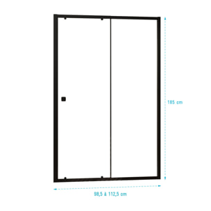 Porte de douche Coulissante Noir 100x185cm - Extensible de 98.5 à 112.5cm - BLACK SLIDE 100