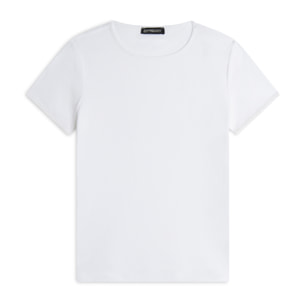 T-shirt donna regular fit in cotone elasticizzato