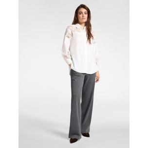 Elena Mirò - Camisa con encaje - Blanco