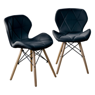 Pack 2 Sillas Estocolmo Quilted Negro