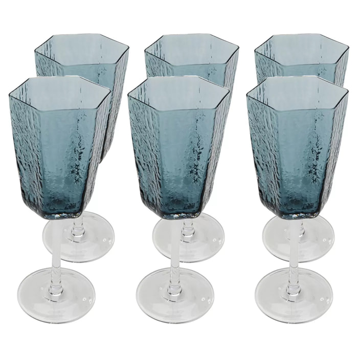 Verres à vin blanc Cascata bleus set de 6 Kare Design