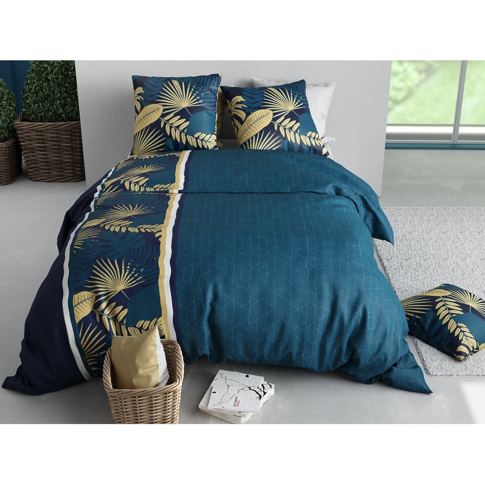 Parure housse de couette imprimée + 2 taies Tropeal