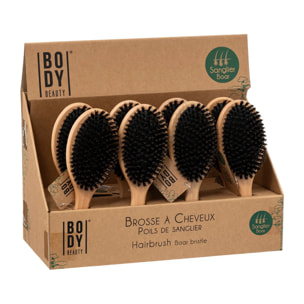 Brosse à cheveux ovale bois poils de sanglier