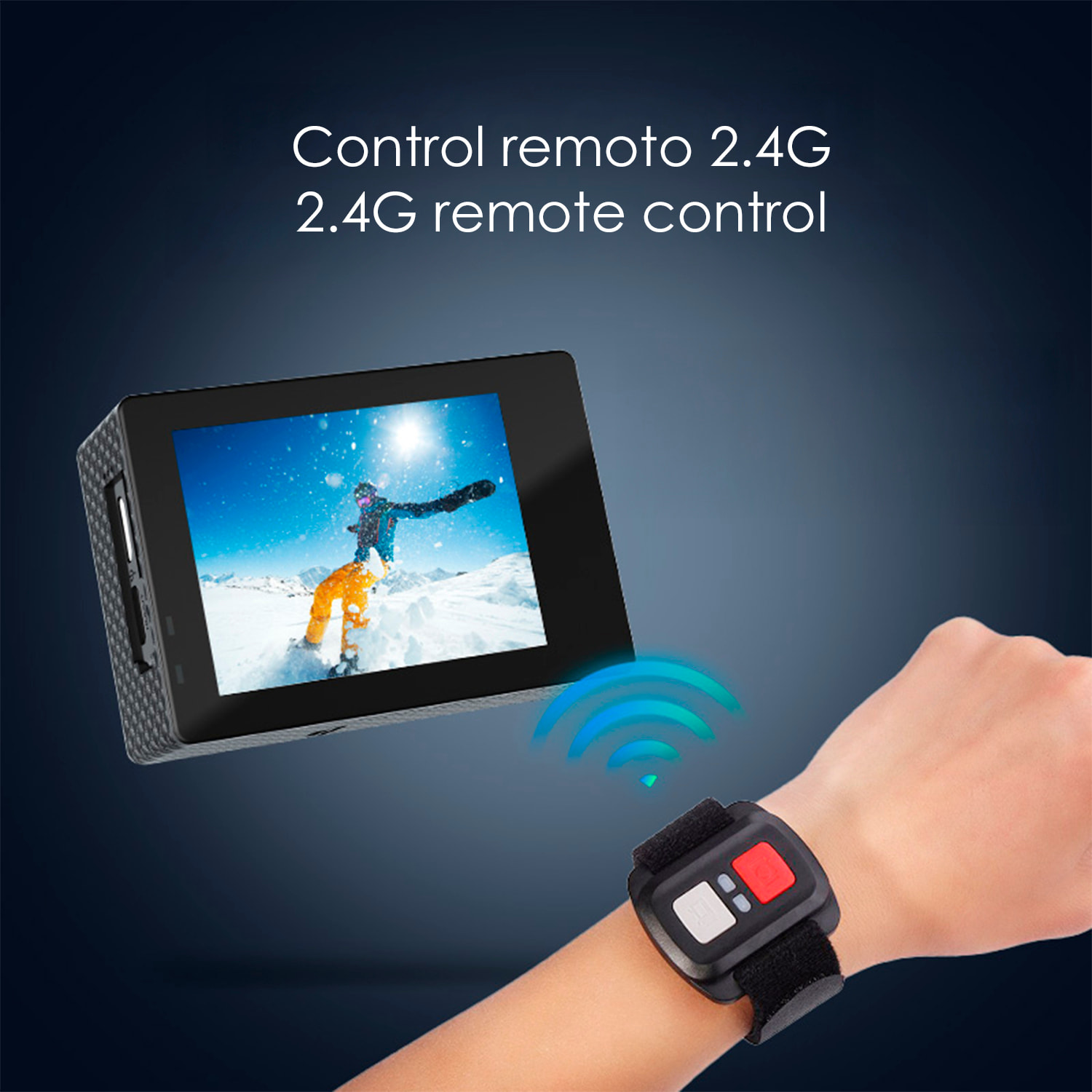 Cámara Deportiva AT-M44 R 5k 30fps con 47,5 mpx, pantalla de 2", estabilizador de imagen, multitud de accesorios y WIFI.