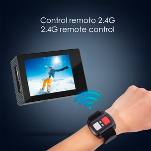 Cámara Deportiva AT-M44 R 5k 30fps con 47,5 mpx, pantalla de 2", estabilizador de imagen, multitud de accesorios y WIFI.