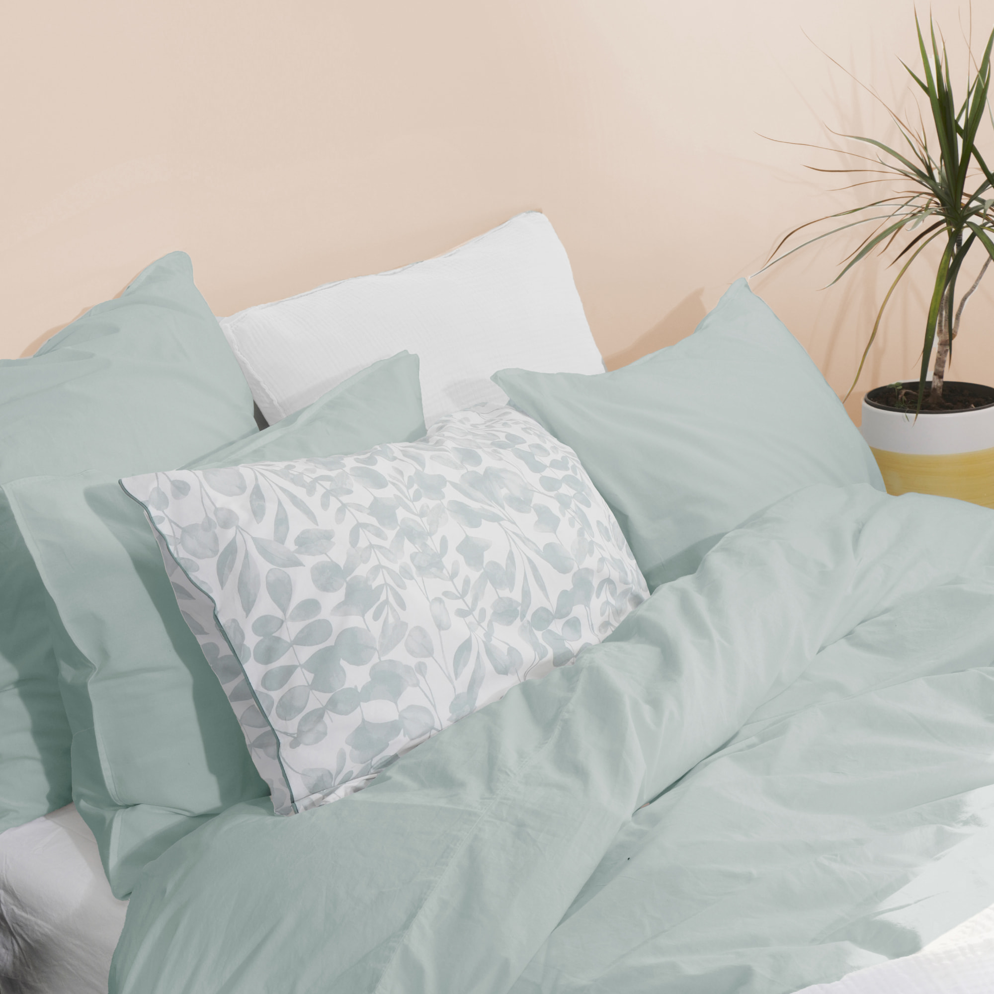 Housse de couette en percale de coton lavé, DOUCEUR LAVÉE