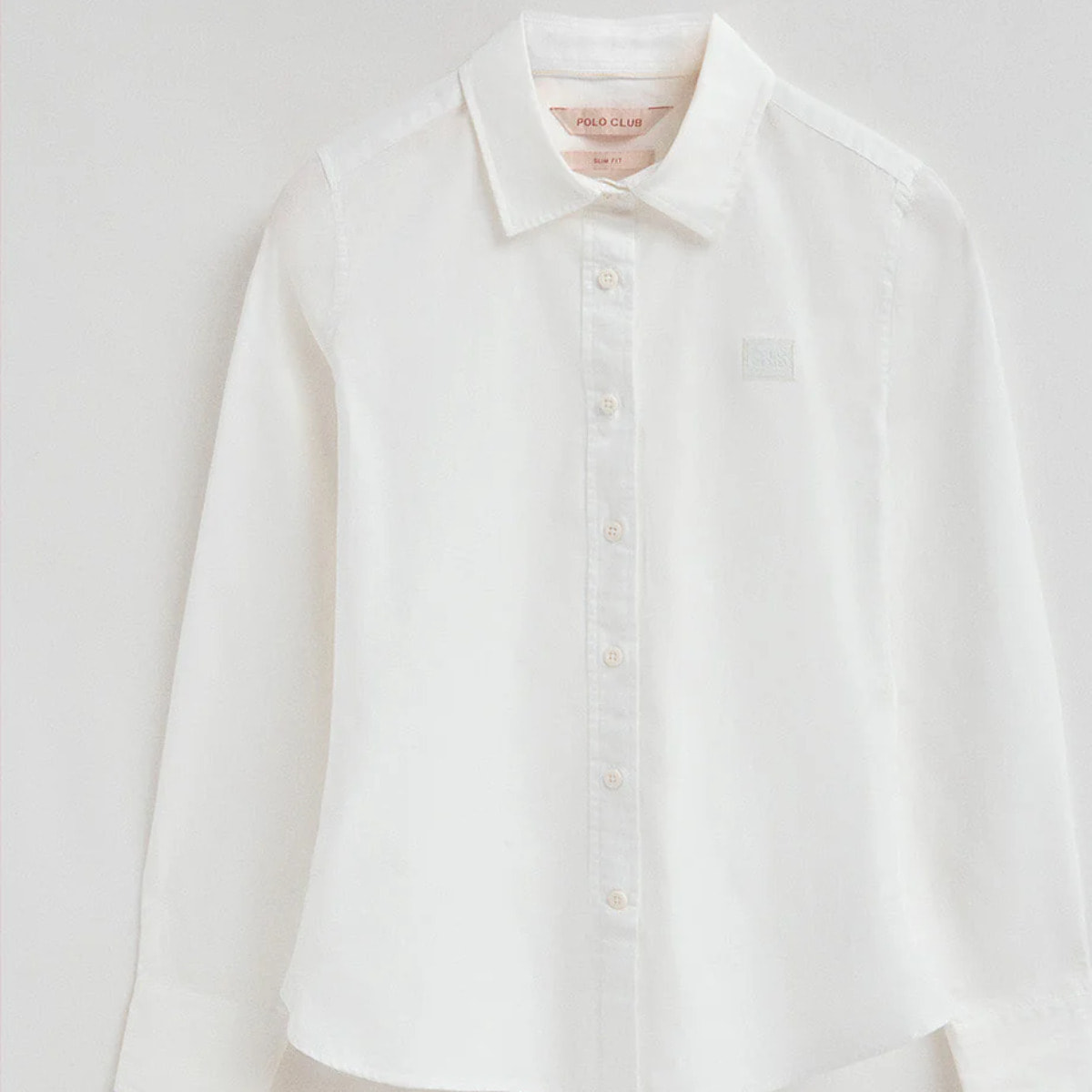 Camicia bianca slim fit con logo Polo Club