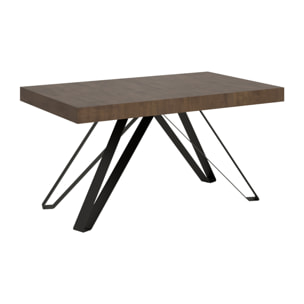 Mesa extensible 90x160/420 cm Terium nogal patas antracita