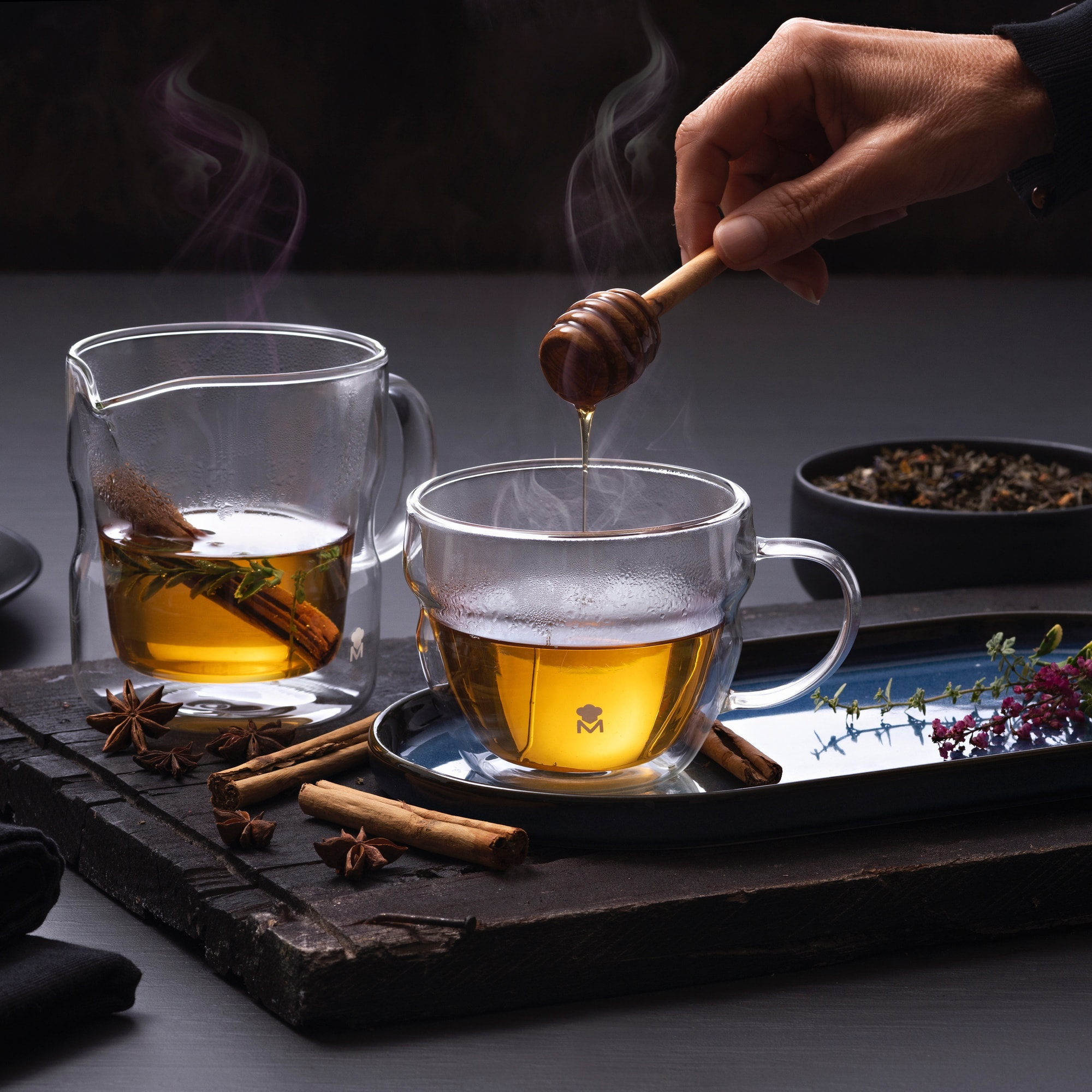 Jarra de leche de 450ml mixology de doble pared en borosilicato masterpro