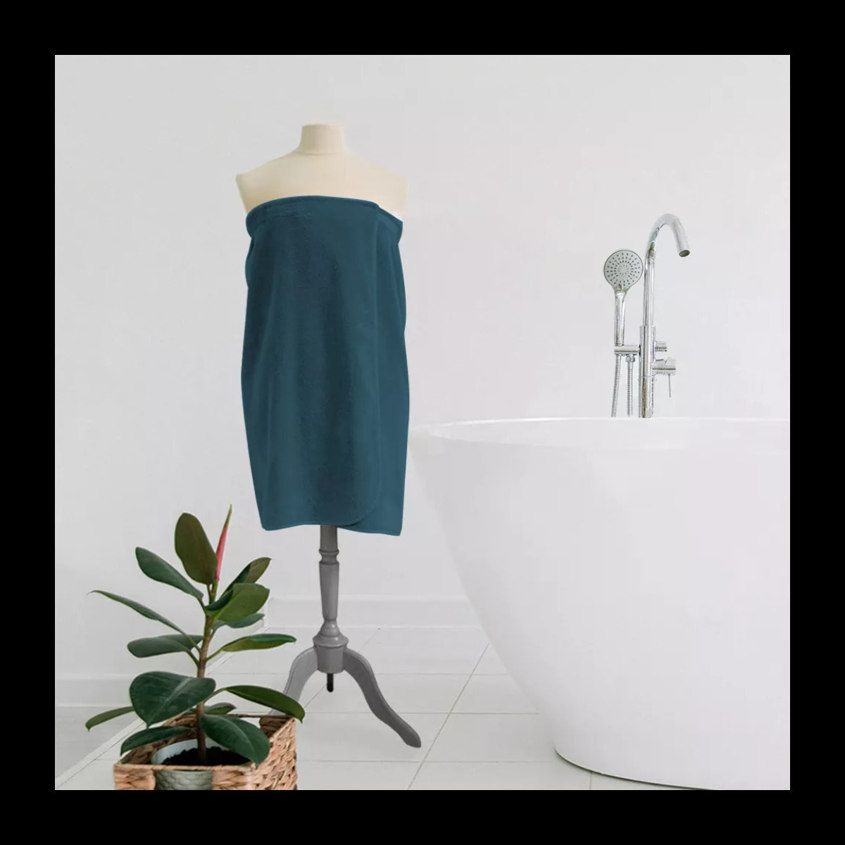 Pareo pur coton 420 g/m² uni anthracite Elea crepuscule