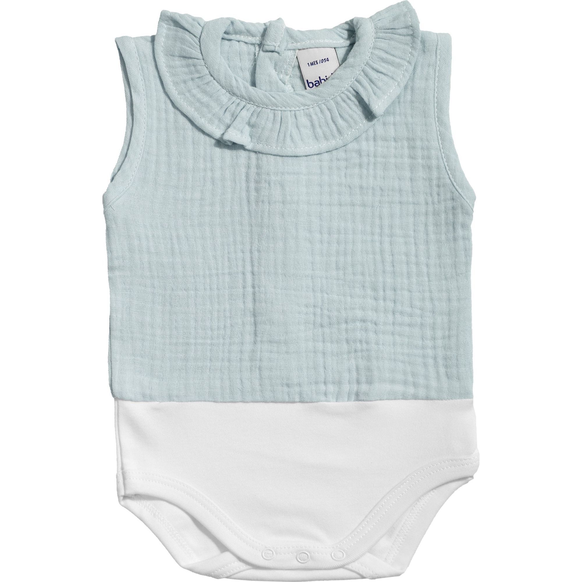 Body bebé sin mangas cuello bambula