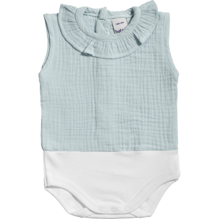 Body bebé sin mangas cuello bambula
