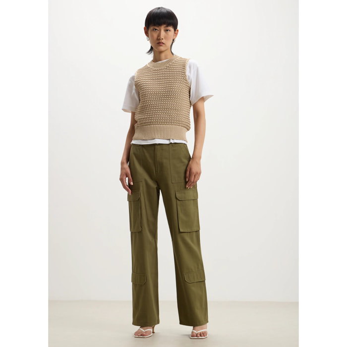 Pantalone cargo in twill