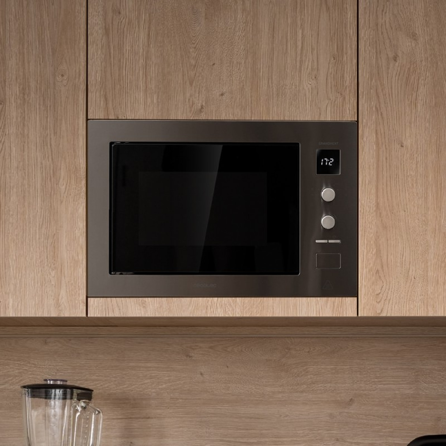 Cecotec Microonde da incasso con piatto Grandheat 2550 Built-In Steel