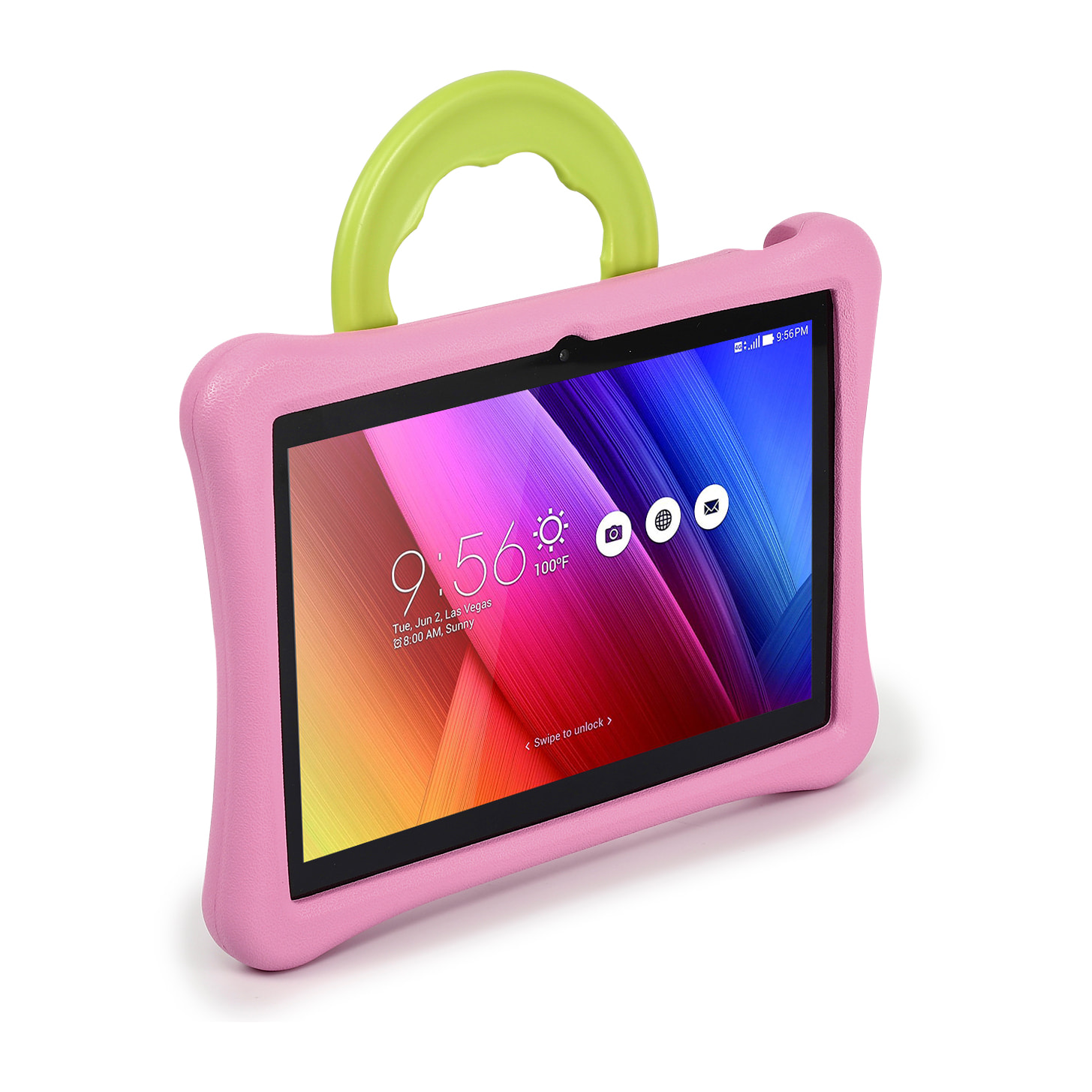 Tablet Infantil WiFi. SO Android 12 con IWAWA. Pantalla 10'' 1280x800px. Allwinner A133,ARM Cortex™-A53 Quad-Core,1.6Ghz 4GB RAM + 64GB. Doble cámara, carcasa de silicona.