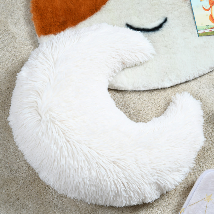 Coussin déco enfant en forme de lune - Ecru