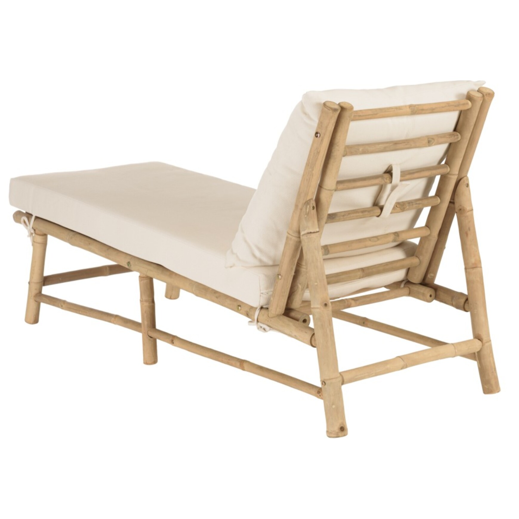 VITAL - Bain de soleil en bambou avec coussins couleur crème