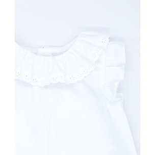 Blusa tira bordada popelín blanco