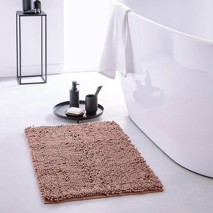 Tapis de bain mèche uni ESSENTIAL rose