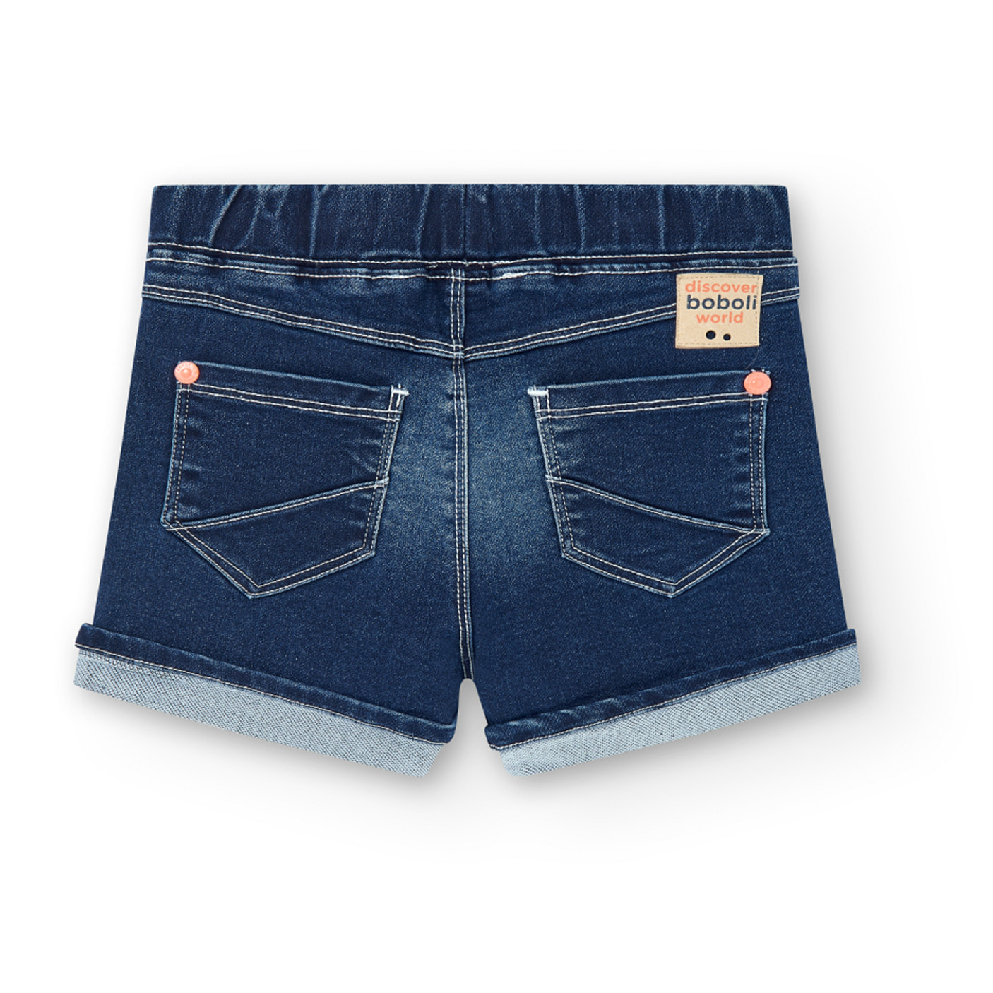 Bermudas para niÃ±o en algodÃ³n liso de color azul, Camiseta