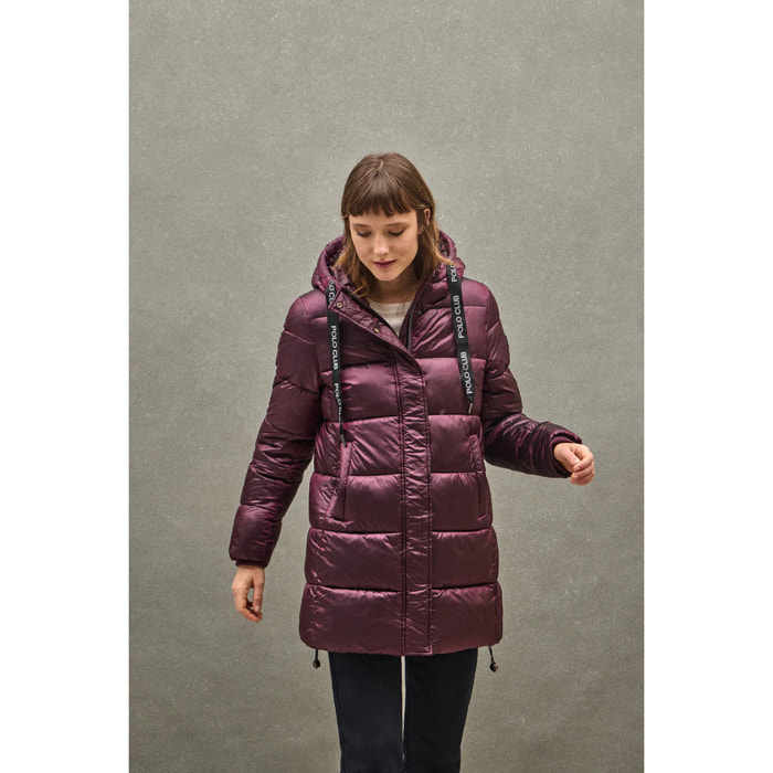 Giaccone Silvon Coat granata con logo Polo Club