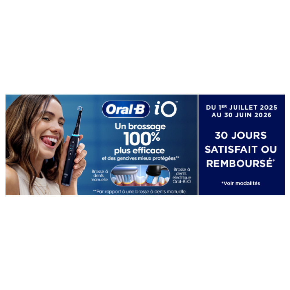Oral-B iO 3S - Rose - Brosse À Dents Électrique + 6 brossettes iO ultimate clean blanc
