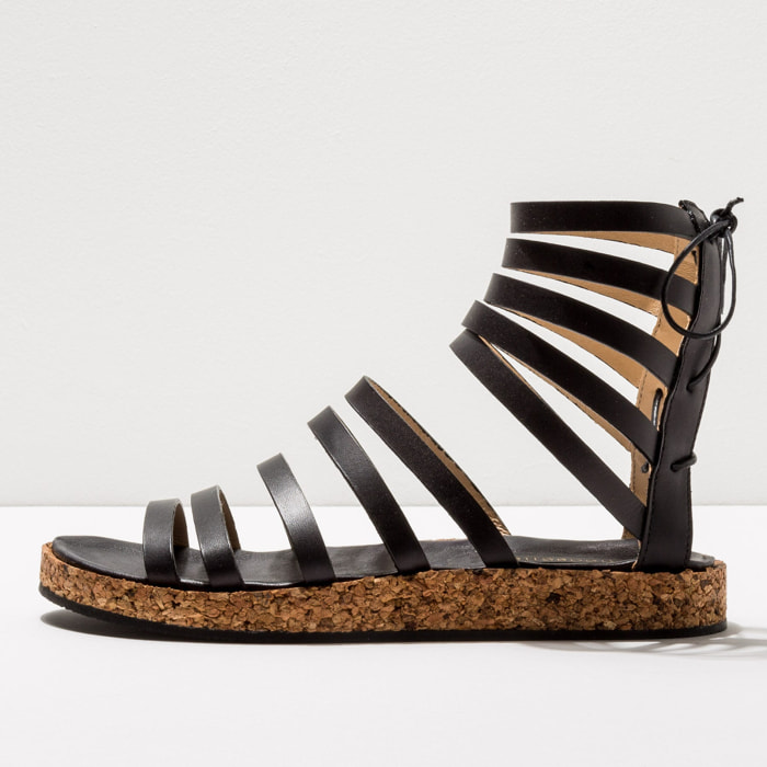 Sandalias S3211 RESTORED SKIN EBONY / TARDANA color Ebony