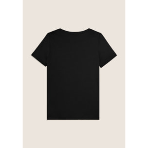 T-shirt in Jersey con Ricami Floreali