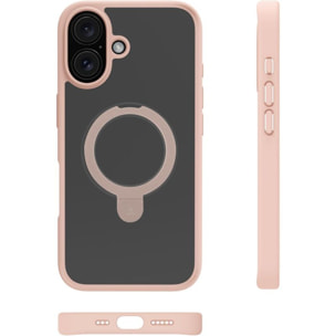 Coque ADEQWAT iPhone 16 magnétique Stand - Rose