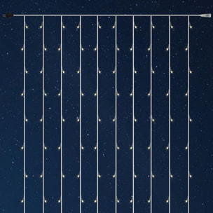luz de cortina con 480 luces led blancas cálidas con controlador 225x300cm