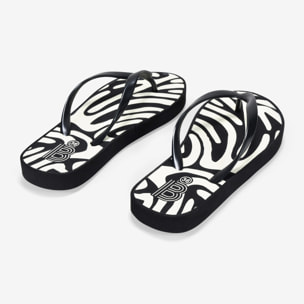 Chanclas de dedo negras de cebra