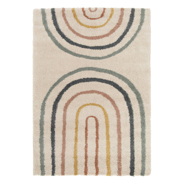 Tapis intérieur enfant crème et multicolore arc-en-ciel DAKOTA