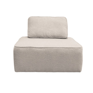 Lot de 3 chauffeuses pour canapé modulable tissu bouclette beige 1 place Bao. L 90 x P 90 x H 74cm