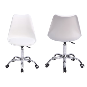 Chaise de bureau réglable en hauteur blanche ANNE