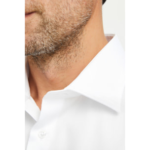 Camicia Uomo 1 Bottone Francese Slim Twill No iron Bianco