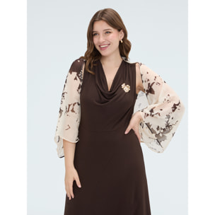 Fiorella Rubino - Bolero corto de georgette estampado - Beige