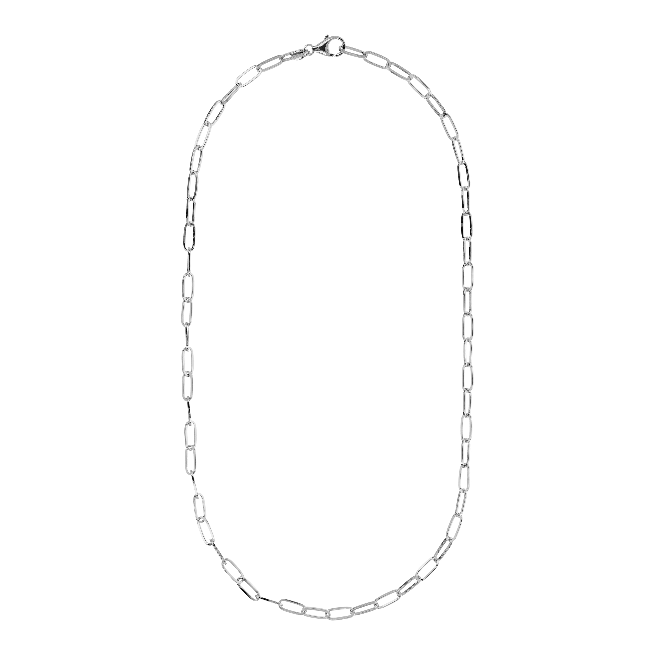 Collana Maglia Ovale placcata Platino - 46.5cm