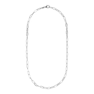 Collana Maglia Ovale placcata Platino - 46.5cm