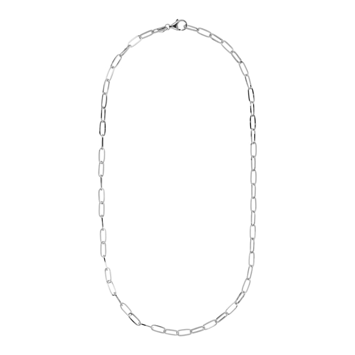 Collana Maglia Ovale placcata Platino - 46.5cm