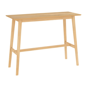 Table de bar rectangulaire 4 personnes en bois clair naturel 120 cm - Buvette
