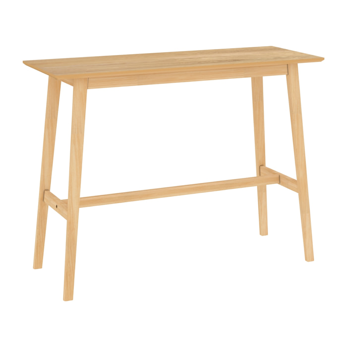 Table de bar rectangulaire 4 personnes en bois clair naturel 120 cm - Buvette