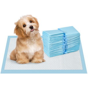 Empapadores para Perros 100 Unidad 45x30 cm Resguardos para Perros Diseño de 6 Capas con Superficie de Secado Rápido a Prueba de Fugas Azul