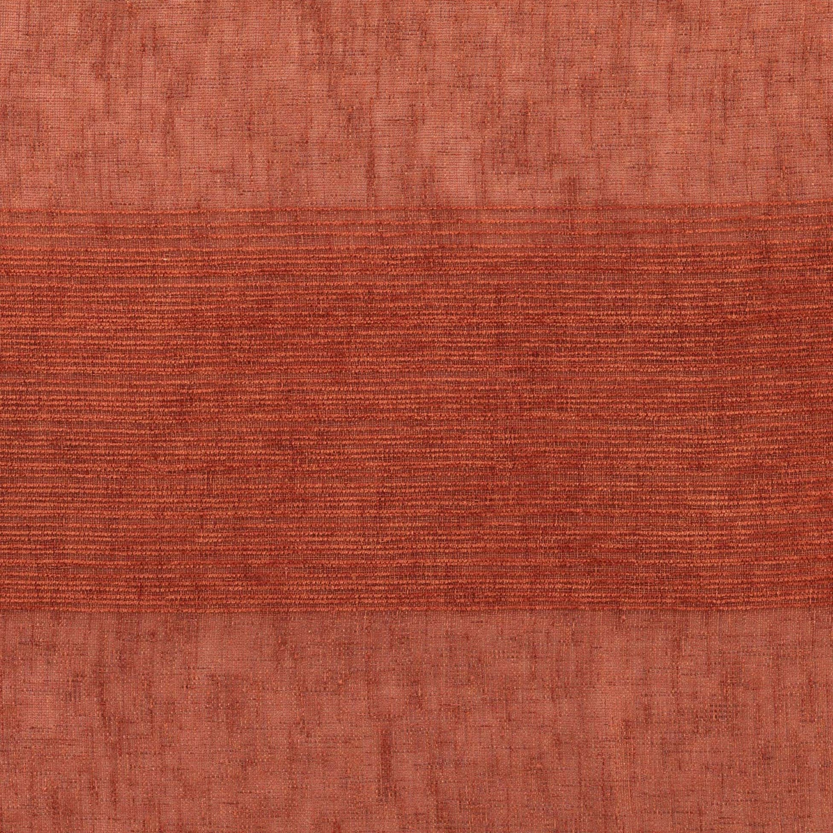 Voilage rayé fils chenille  - Effet lin - Terracotta