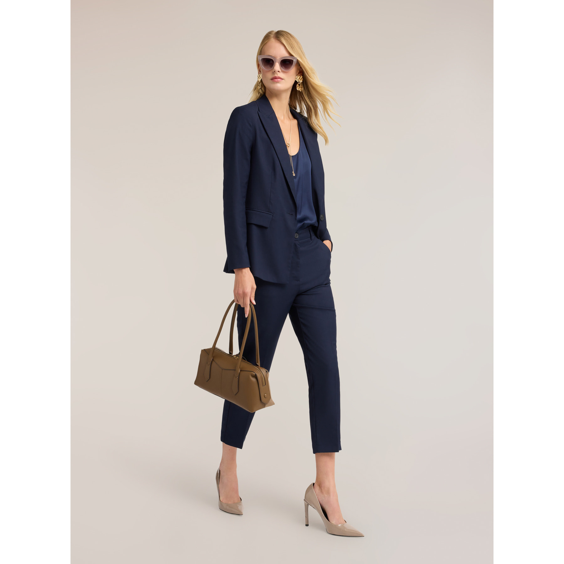 Motivi - Blazer de cady con botonadura sencilla - Azul