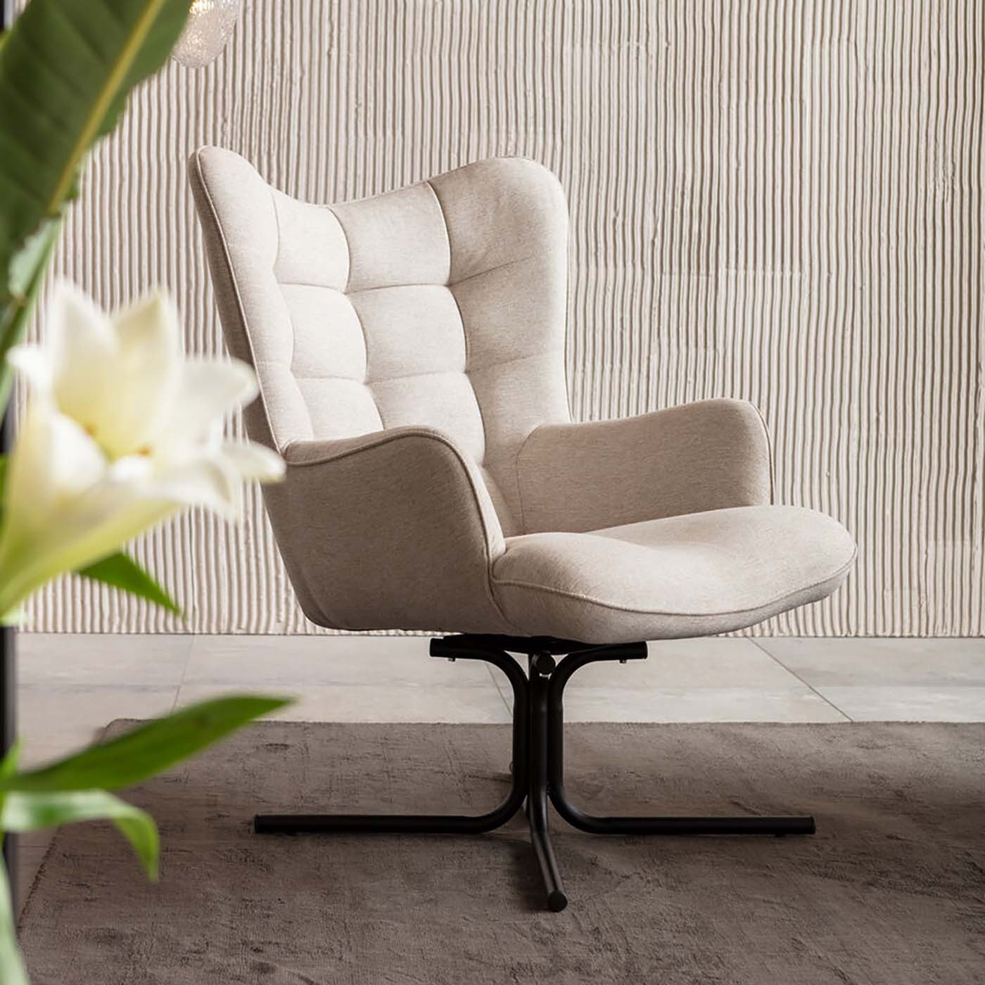 Fauteuil pivotant Oscar crème Kare Design