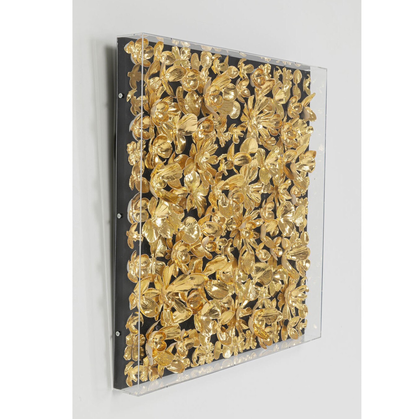 Tableau 3D fleurs dorées Kare Design